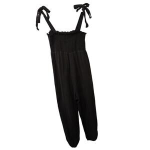 Hatch Jojo Black Gauze Jumpsuit Muslin Maternity Comfortable Loungewear Cotton